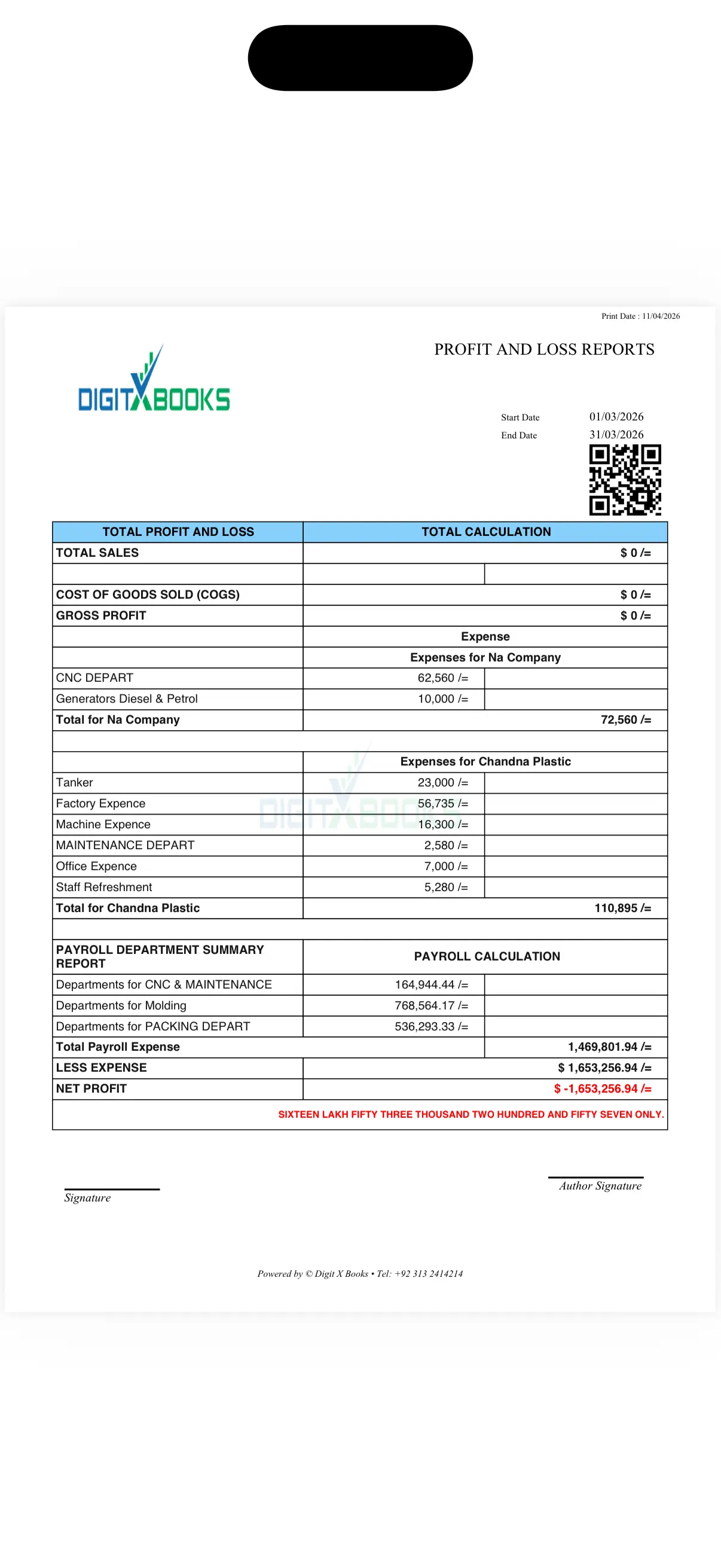 Sales Tracking Software iPhone screen
