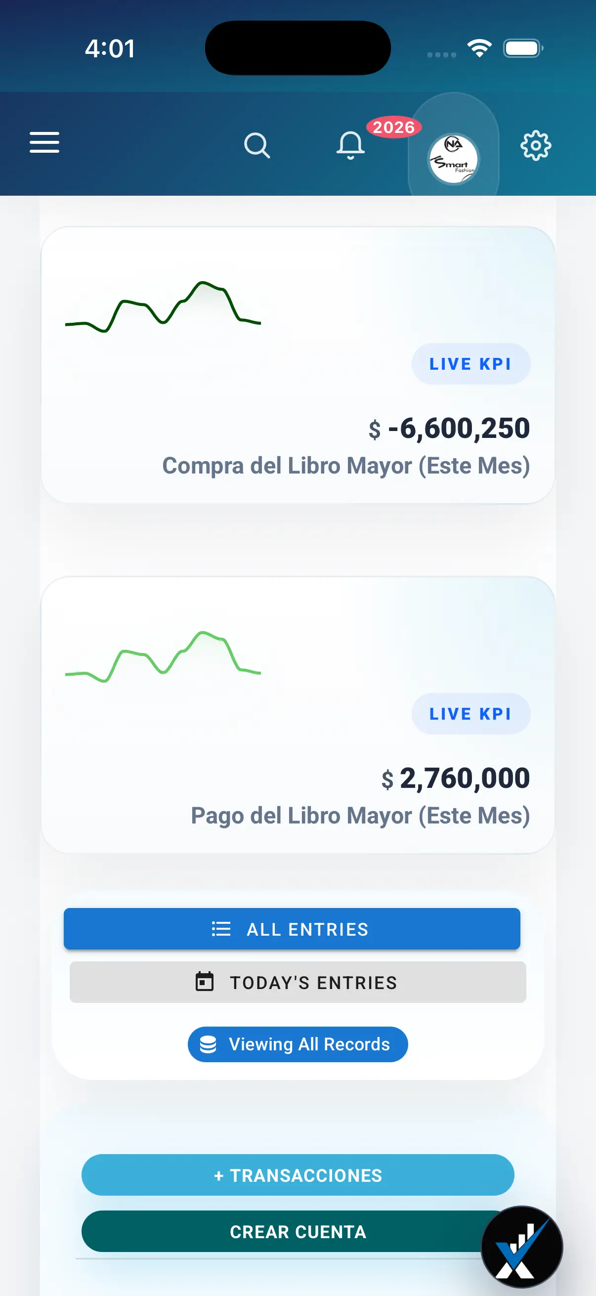 Software de contabilidad en la nube iPhone screen