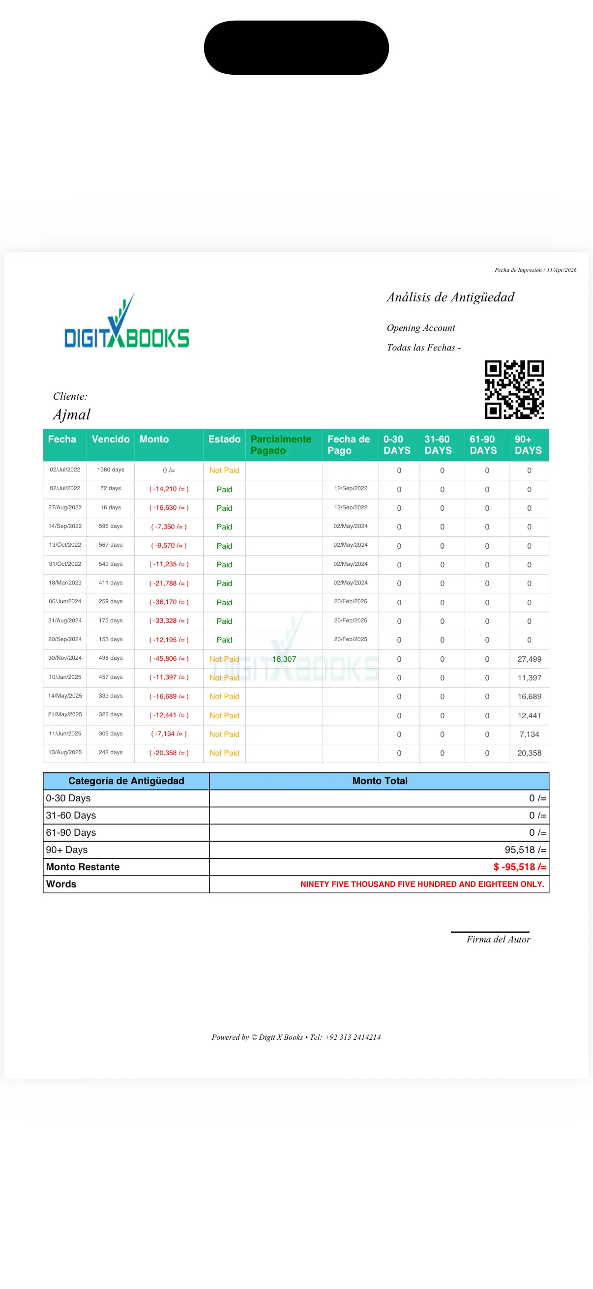 Software de contabilidad online iPhone screen