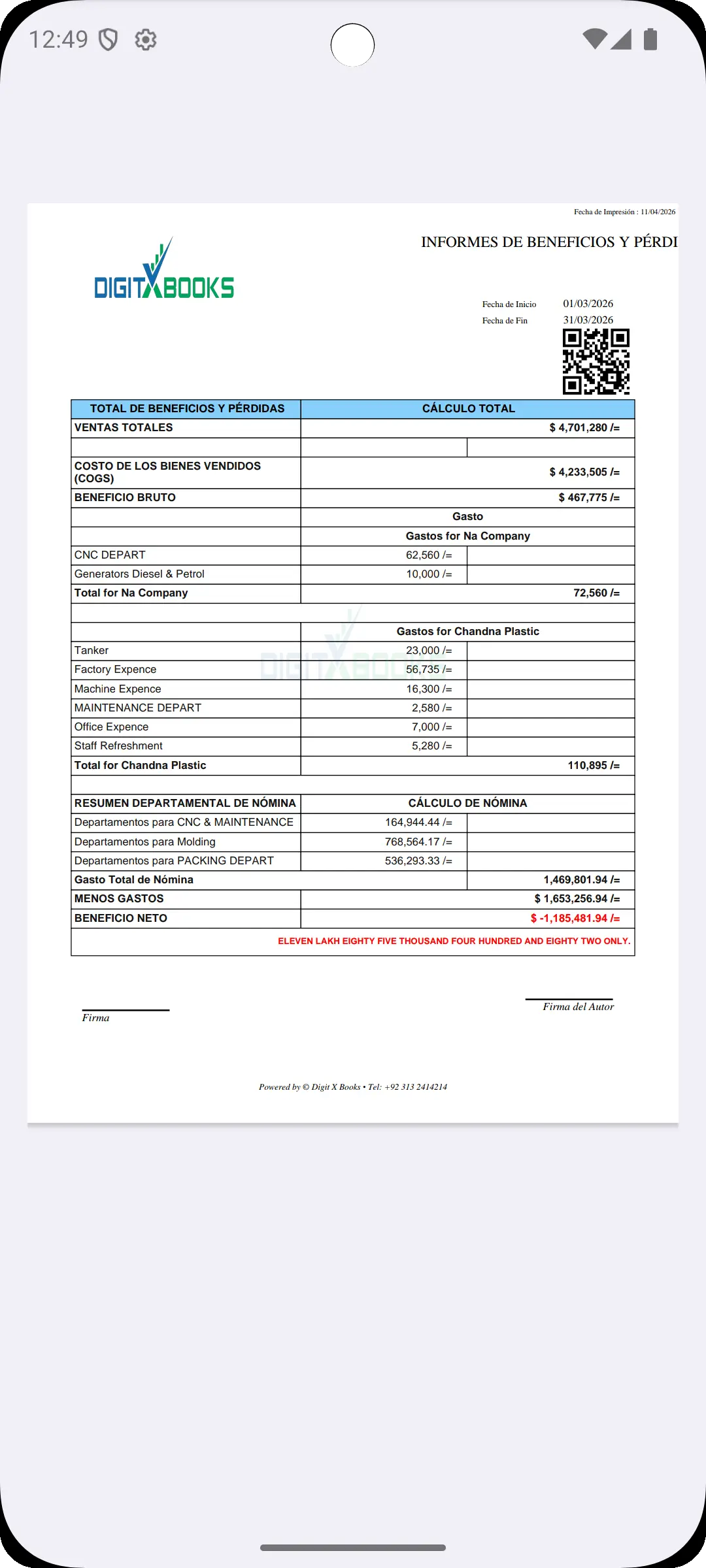 Software de contabilidad online Android screen